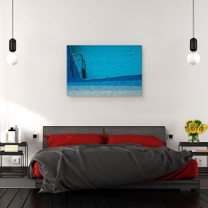 Tablou canvas - Coltul Rotund, Piscina, Apa, Albastru, Scara, Vara, 80 x 120 cm - Img 3
