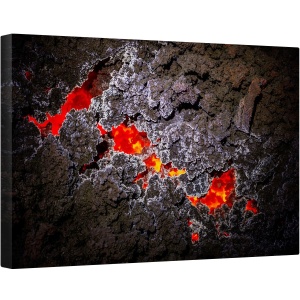 Tablou canvas - Cristalizare, Eruptie, Vulcan, Lava, Magma, Rosu, Peisaj, 40 x 60 cm