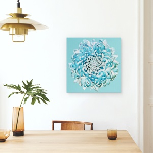 Tablou canvas - Crizantema Albastra, Floral, Tonifiat, 90 x 90 cm - Img 4