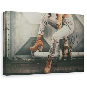 Tablou canvas - Cui ii Pasa, Atitudine, Blugi, Haine, Moda, Teava, 60 x 90 cm