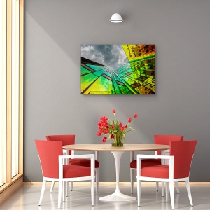 Tablou canvas - Curcubeu, Orase si arhitectura, Fatada, Perete, Sticla, 80 x 120 cm - Img 4