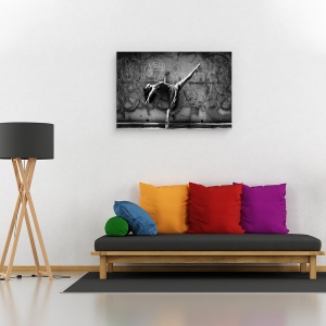 Tablou canvas - Dans, Actiune, Performanta, Grafitti, Alb-Negru, Femeie, 40 x 60 cm - Img 2