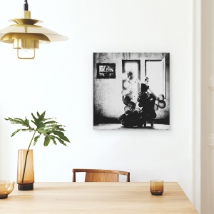 Tablou canvas - Dansand Cu Singuratea, Stare De Spirit, Alb-Negru, Baloane, Contrast, 90 x 90 cm - Img 4