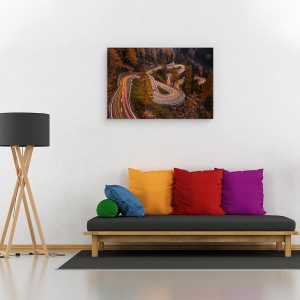 Tablou canvas - Desfasurare, Abonament, Alpi, Elvetia, Toamna, Infrangere, serpuit, 40 x 60 cm - Img 2