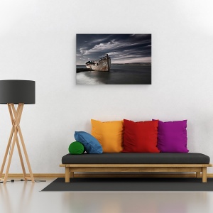 Tablou canvas - Destinatie Finala, Islanda, Barca, Batran, Abandonat, Mare, Apa, 40 x 60 cm - Img 2