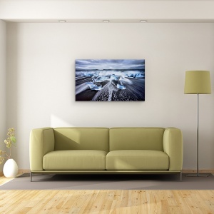 Tablou canvas - Diamante Albastre, Peisaj Marin, Iarna, Flux, Surf, 50 x 80 cm - Img 2