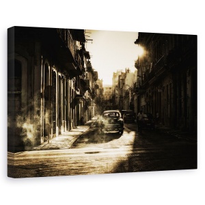 Tablou canvas - Dimineata Mistica In Havana, Strada, Sepia, Masina, Cuba, 60 x 90 cm