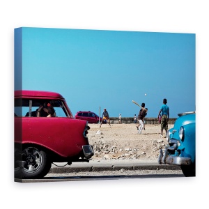 Tablou canvas - Dincolo De Zid, Cuba, Havana, Baseball, Masina, 50 x 70 cm