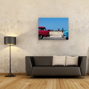 Tablou canvas - Dincolo De Zid, Cuba, Havana, Baseball, Masina, 75 x 100 cm - Img 2