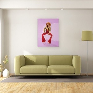 Tablou canvas - Disco Glamour, Model, Fata, Studio, Fulger, Pop Art, 75 x 100 cm - Img 2