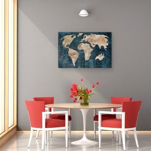 Tablou canvas - Diverse, Harta, Pamant, Continente, 60 x 90 cm - Img 4