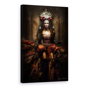 Tablou canvas - Doamna Noptii, Regina, Printesa, Moda, Negru, Intuneric, 60 x 90 cm