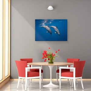 Tablou canvas - Doi Delfini, Ocean, Mare, Sub Apa, 40 x 60 cm - Img 4