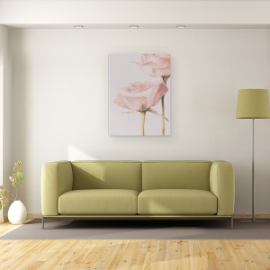 Tablou canvas - Doi Trandafiri, Roz, Culori Pastelate, 60 x 80 cm - Img 2