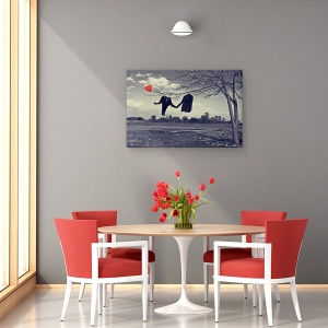 Tablou canvas - Dragoste Nemuritoare, Inima, Balon, 60 x 90 cm - Img 4
