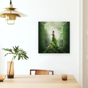 Tablou canvas - Du-Te, Verde, Verde, Editare Creativa, Supererou, Zeita, Floare, 60 x 60 cm - Img 4