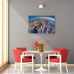 Tablou canvas - Dubai Culori De Noapte, Arhitectura, Peste, Perspectiva, Aeriana, 60 x 90 cm - Img 4