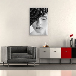 Tablou canvas - Ea, Persoana, Ochii Inchisi, Stare De Spirit, Emotie, Sentiment, 60 x 90 cm - Img 2