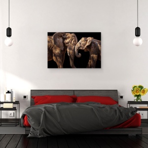Tablou canvas - Elefanti, Dragoste, Licitatie, Tandrete, 80 x 120 cm - Img 3