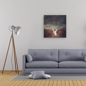 Tablou canvas - Evadare , Fata, Model, Femeie, Alergare, 60 x 60 cm - Img 2