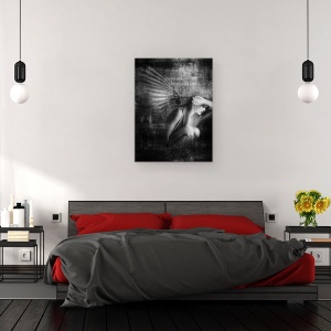 Tablou canvas - Exil, Ingeri, Aripi, Femeie, Textura, Wheatland, 50 x 70 cm - Img 3