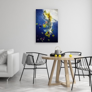Tablou canvas - Fantezie De Flori, Fata, Inot, Sub Apa, Par, Fata, 60 x 90 cm - Img 4