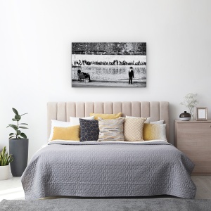 Tablou canvas - Fara Cuvinte, Strada, Tuileries, Paris, Umor, Fantana, 50 x 80 cm - Img 3