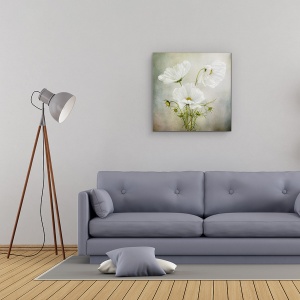Tablou Canvas - Farmecul Cosmosului, Trio, Alb, Vintage, 60 x 60 cm - Img 2