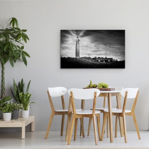 Tablou canvas - Farul Lyngvig, Raze De Lumina, Noapte, Peisaj, 50 x 80 cm - Img 4