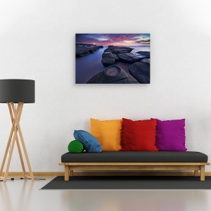 Tablou canvas - Farul, Peisaj, Apus De Soare, Piatra, Coasta, 60 x 90 cm - Img 2