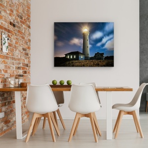 Tablou canvas - Farul, Peisaj, Noapte, Cer, Stele, Far, 60 x 80 cm - Img 4