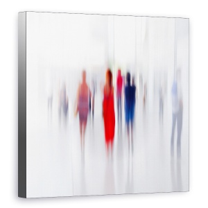 Tablou canvas - Femeie In Rosu, Punct, Pata, Editare Creativa, Punct, Multime, 90 x 90 cm