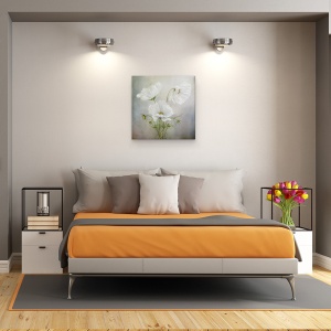 Tablou canvas - Floare Alba, Primavara, Pictura, 60 x 60 cm - Img 3
