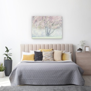 Tablou canvas - Floare De Cires In Ceata, Moale, Primavara, Inflorit, 50 x 70 cm - Img 3
