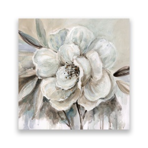 Tablou Canvas - Floral, Flori, Alb, Bujori, 60 x 60 cm