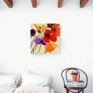 Tablou decorativ floral vintage pe canvas 60x60 cm