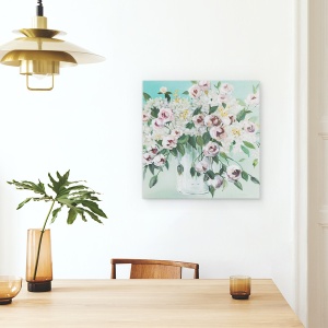 Tablou canvas - Flori, Antic, Vaza, Pictura, 90 x 90 cm - Img 4