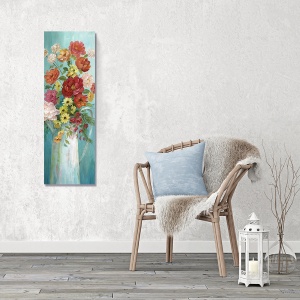 Tablou decorativ canvas cu flori colorate într-o vază