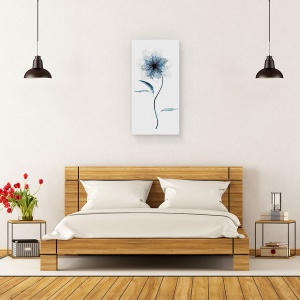 Tablou canvas - Flori, Culoare Indigo, Pictura, 50 x 100 cm - Img 3