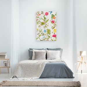 Tablou canvas - Flori, Natura, Plante, Flori, Animale, Colibri, Pictura, 80 x 120 cm - Img 3