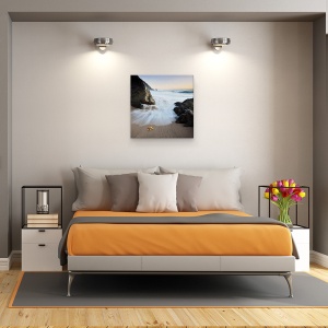 Tablou canvas - Flux De Vara, Peisaj, Patrat, Stanci, Plaja, Val, 90 x 90 cm - Img 3