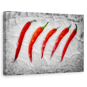 Tablou decorativ canvas modern cu foc congelat și ardei iute