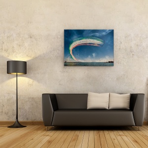 Tablou canvas - Frecce Tricolori, Actiune, Aviatie, Avioane, Murcia, Spania, 75 x 100 cm - Img 2
