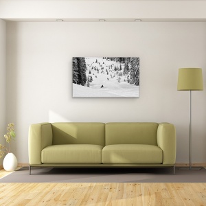 Tablou canvas - Freerideri, Actiune, Alb-Negru, Peisaj, Schi, 50 x 80 cm - Img 2