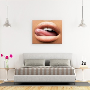 Tablou Canvas - Frumusete Macro, Gura, Dinti, Limba, Buze, Limba, Macro, 40 x 50 cm - Img 3