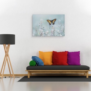 Tablou canvas - Frumusetea Randunicii, Fluture, Lunca, Floare, Aripi, 80 x 120 cm - Img 2
