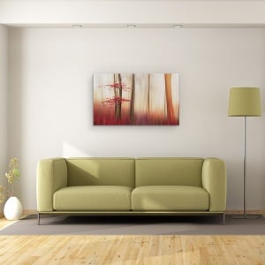 Tablou canvas - Frunze Rosii, Toamna, Infrangere, Rosu, Frunze, Danemarca, Padure, 50 x 80 cm - Img 2