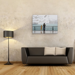 Tablou canvas - Grija, In Fiecare Zi, Turist, Pescarus, Mare, 50 x 70 cm - Img 2