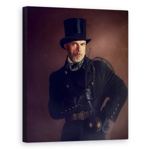 Tablou canvas - Hornar, Portret, Vintage, Retro, Palarie, 60 x 75 cm