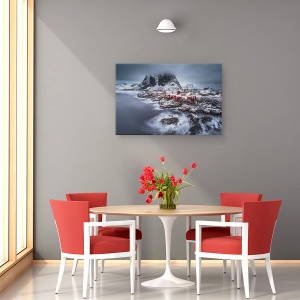 Tablou canvas - Iarna In Insulele Lofoten, Iarna, Lofoten, Norvegia, Peisaj, Peisaj Marin, 60 x 90 cm - Img 4